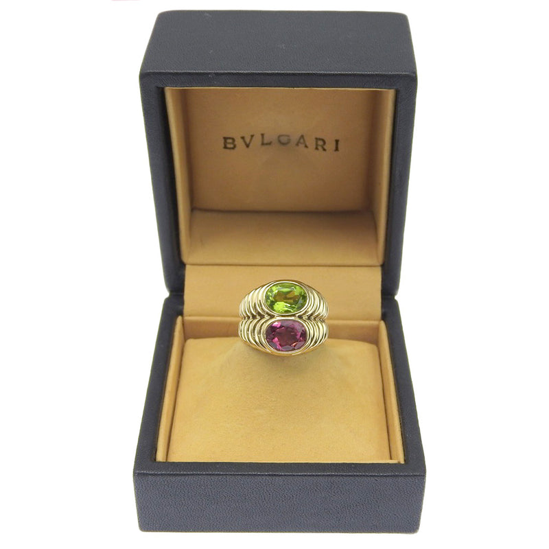 [BVLGARI] Bulgari Doppio Bachelat 11.5 Ring 18KYellow Gold x Tourmaline Approximately 14.2g Doppio Baccellato Ladies A-Rank