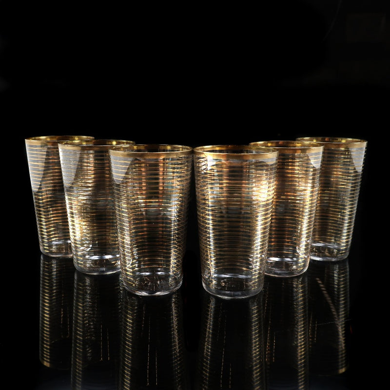 [Baccarat] Baccarat Old Baccarat Gold Lined Glasses 6 Guests Tableware