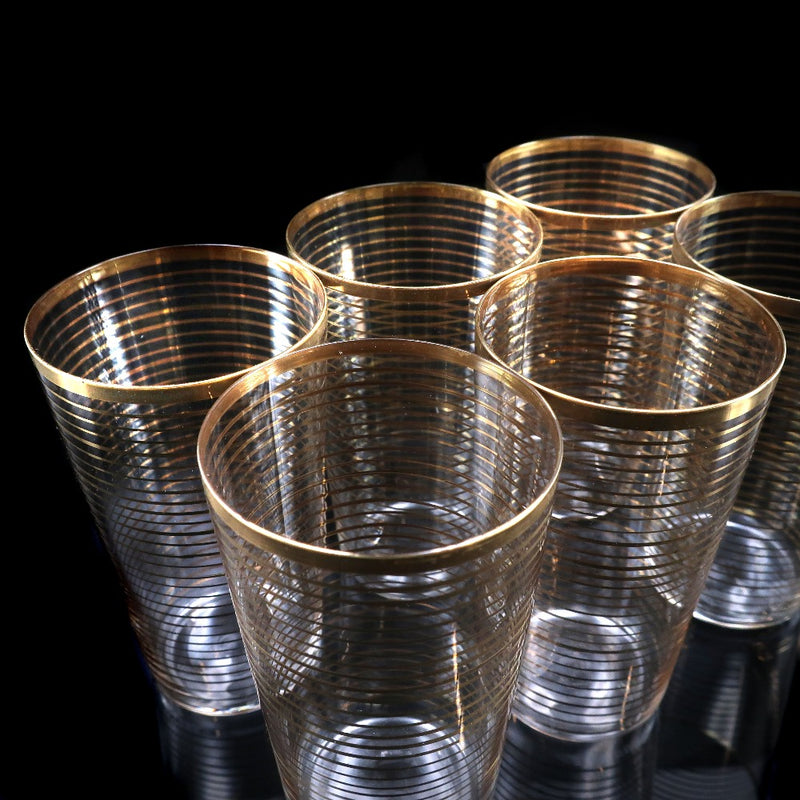 [Baccarat] Baccarat Old Baccarat Gold Lined Glasses 6 Guests Tableware