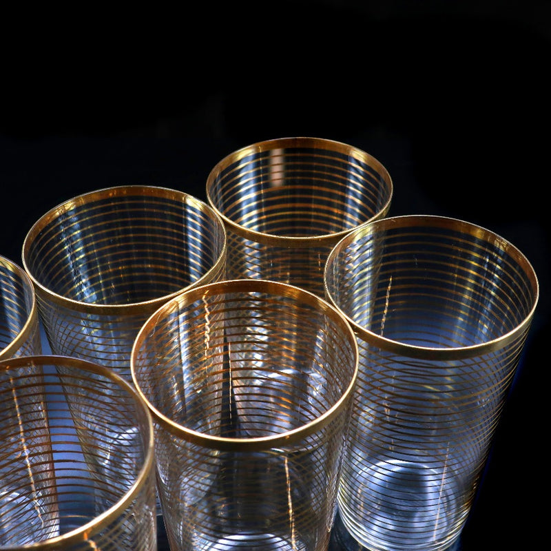 [Baccarat] Baccarat Old Baccarat Gold Lined Glasses 6 Guests Tableware