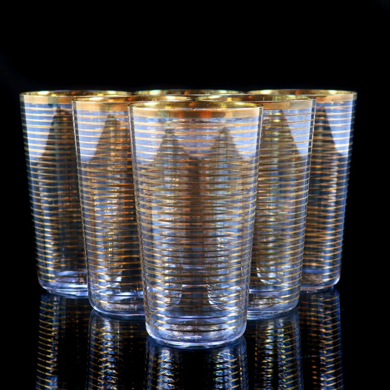 [Baccarat] Baccarat Old Baccarat Gold Lined Glasses 6 Guests Tableware