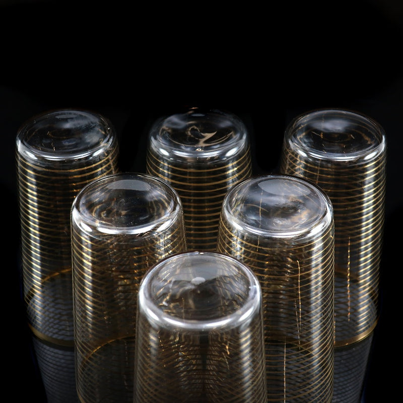 [Baccarat] Baccarat Old Baccarat Gold Lined Glasses 6 Guests Tableware