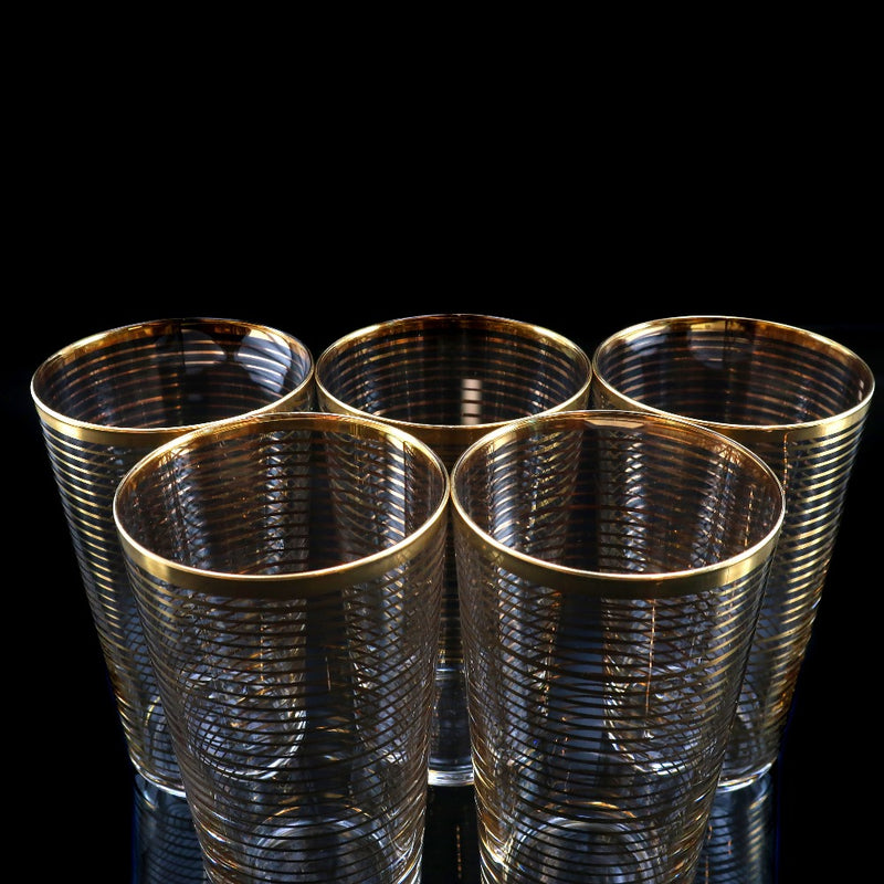 [Baccarat] Baccarat Old Baccarat Gold Line Glass 5 invitados