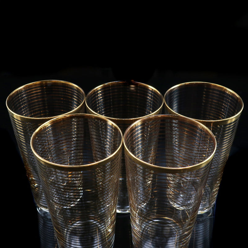 [Baccarat] Baccarat Old Baccarat Gold Line Glass 5 Guests Tableware