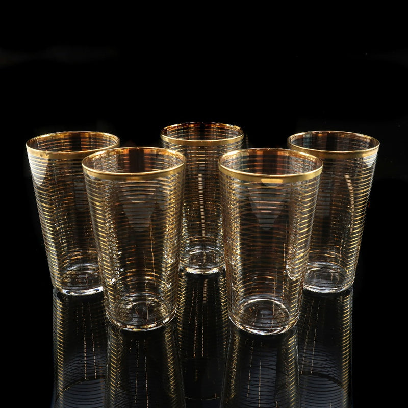 [Baccarat] Baccarat Old Baccarat Gold Line Glass 5 Guests Tableware