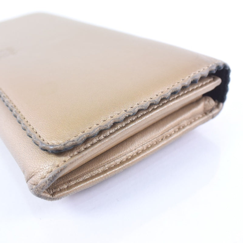 [LOEWE] Loewe 
 long wallet 
 182n81.f13 Lambskin beige snap button ladies