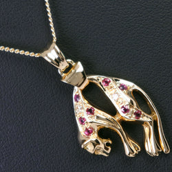 Collier Panther K18 Gol jaune X Ruby x Diamond R0.27 / D0.07 Collier de dames gravées