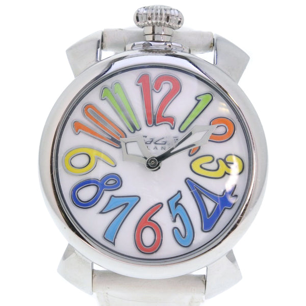 [Gaga Milano] Gaga Milan Manualle 40 5020 Acero inoxidable x Cuero Multicolor cuarzo Damas de carcasa blanca Reloj B-Rank