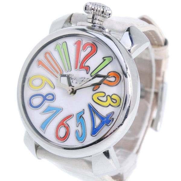 [Gaga Milano] Gaga Milan Manualle 40 5020 Acero inoxidable x Cuero Multicolor cuarzo Damas de carcasa blanca Reloj B-Rank