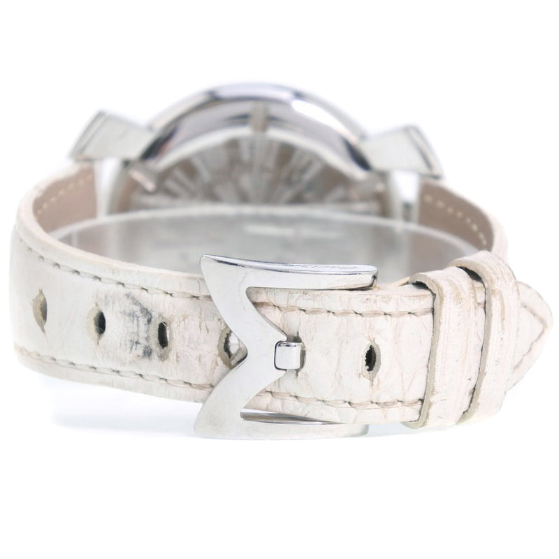 [GAGA MILANO] Gaga Milan Manualle 40 5020 Stainless Steel x Leather Multicolor Quartz Ladies White Shell Dial Watch B-Rank