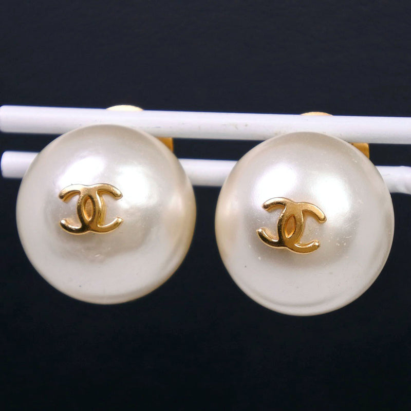 Chanel gold pearl earrings sale