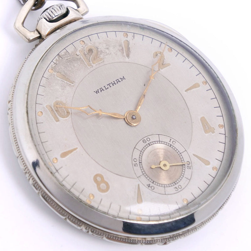 [WALTHAM] Waltham pocket watch Stainless steel hand -rolled unisex pocket watch