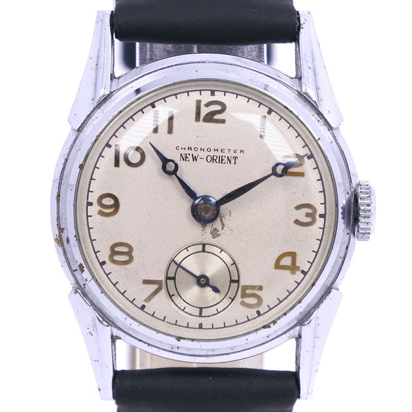 [Oriente] ORIENT NUEVO Reloj de dial de plata analógico de acero inoxidable de acero inoxidable
