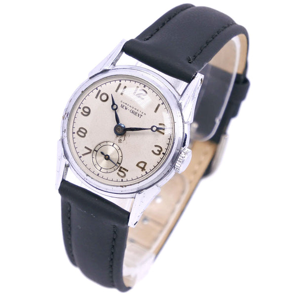 [Oriente] ORIENT NUEVO Reloj de dial de plata analógico de acero inoxidable de acero inoxidable