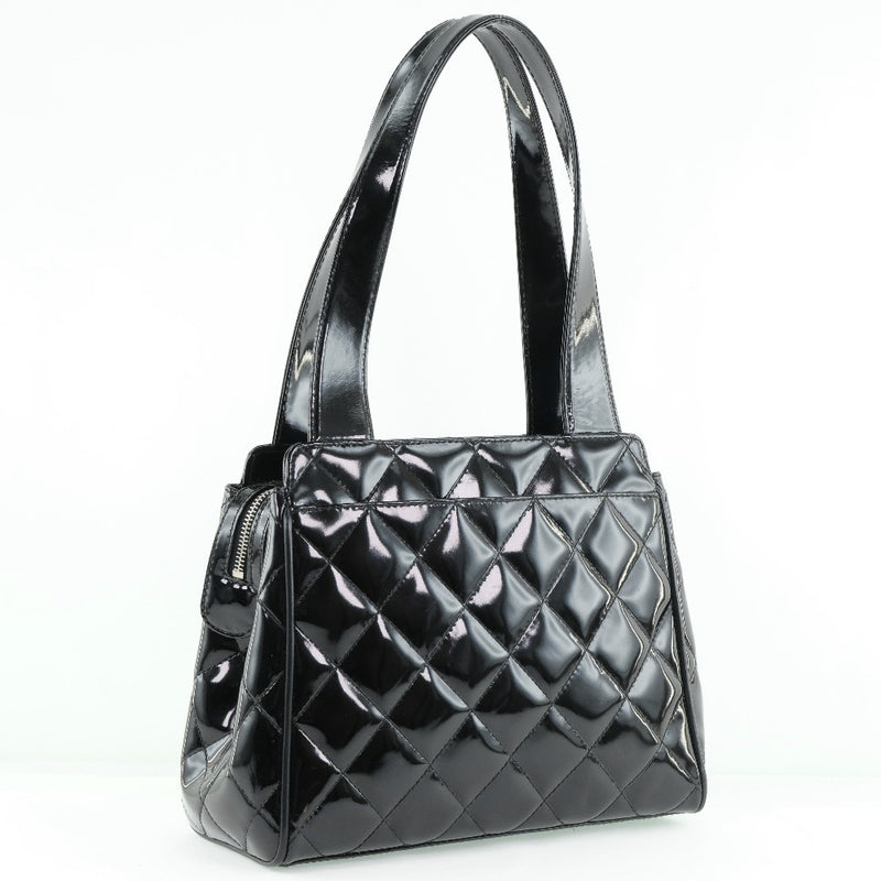 [CHANEL] Chanel Coco Mark Handbag Enamel Black Ladies Handbag