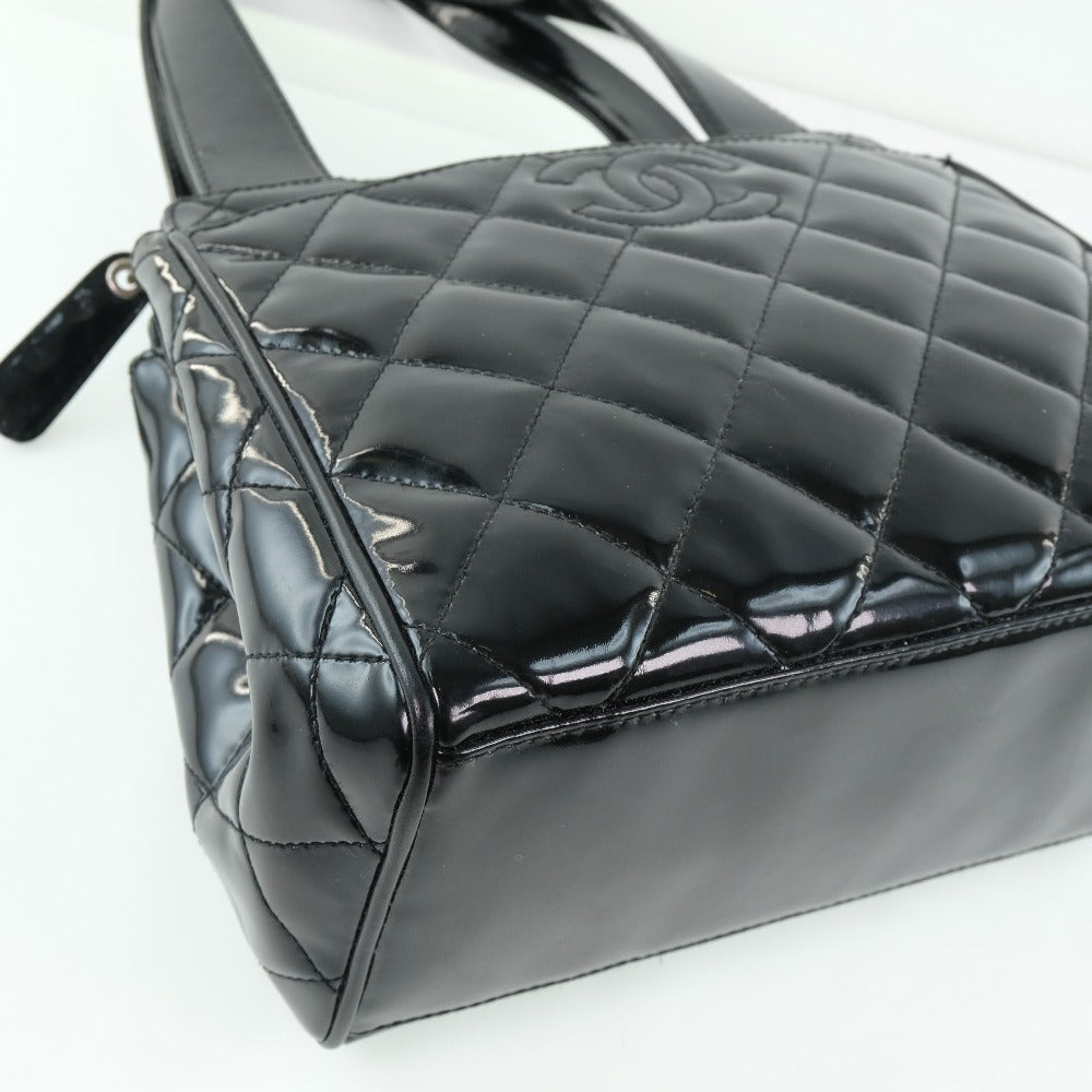 CHANEL】シャネル ココマーク ハンドバッグ エナメル 黒 レディース