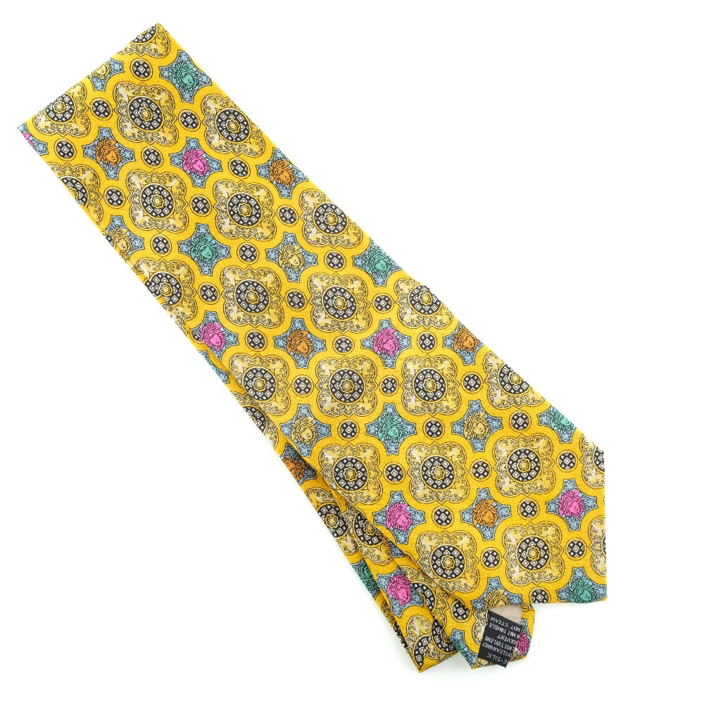 VERSACE】ジャンニ・ヴェルサーチ ネクタイ シルク 黄色 ユニセックス