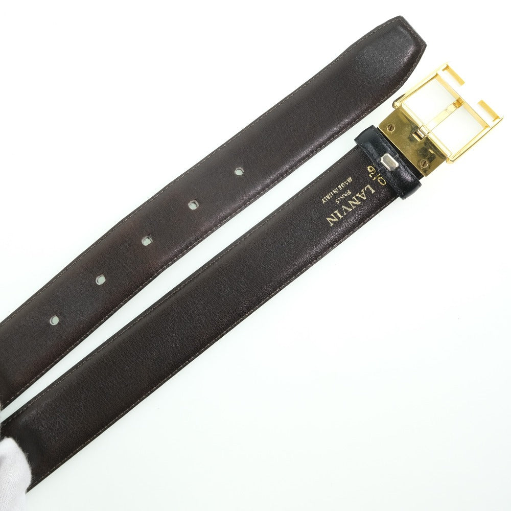 Lanvin] Lanvin 85-90cm Belt Calf Black Men's Belt A-rank