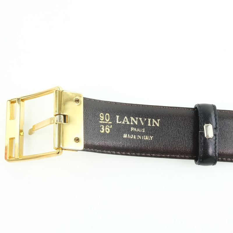 【LANVIN】ランバン
 85-90cm ベルト
 カーフ 黒 メンズ ベルト
A-ランク