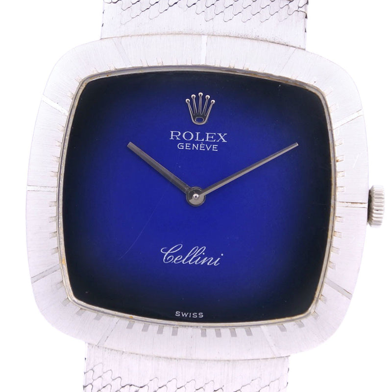 【ROLEX】ロレックス
 チェリーニ 腕時計
 K18ホワイトゴールド 手巻き アナログ表示 メンズ 青文字盤 腕時計
A-ランク