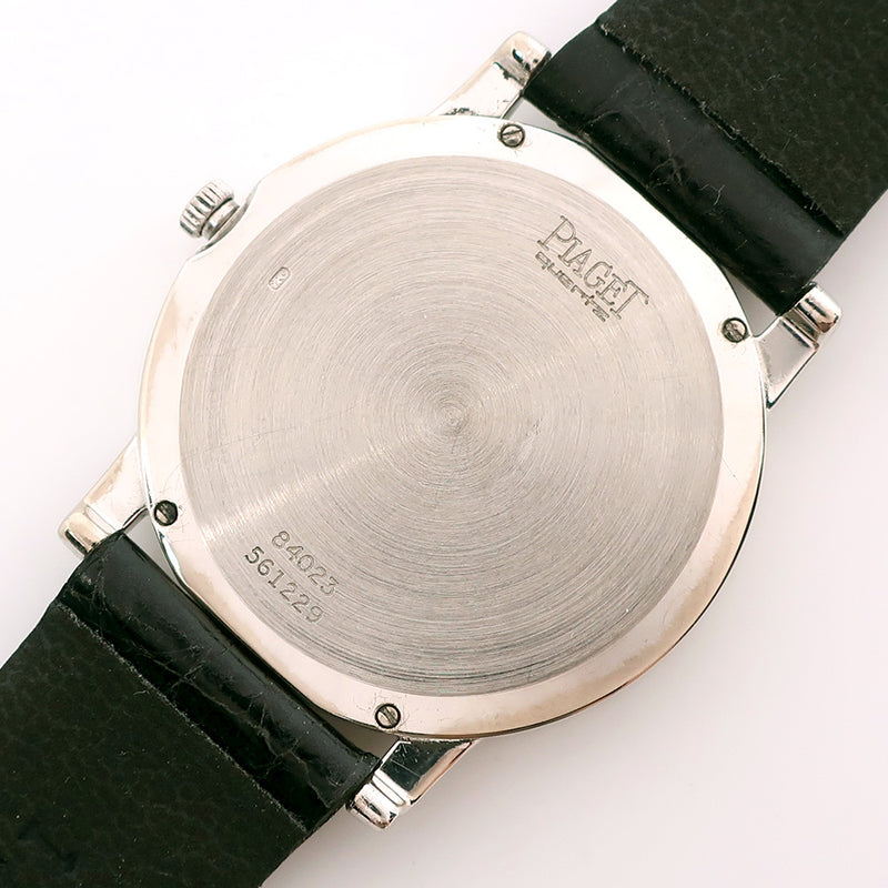 [Piaget] Piager y después de los diamantes 84023 K18 Gold blanco x Reloj analógico de cuero de cuero