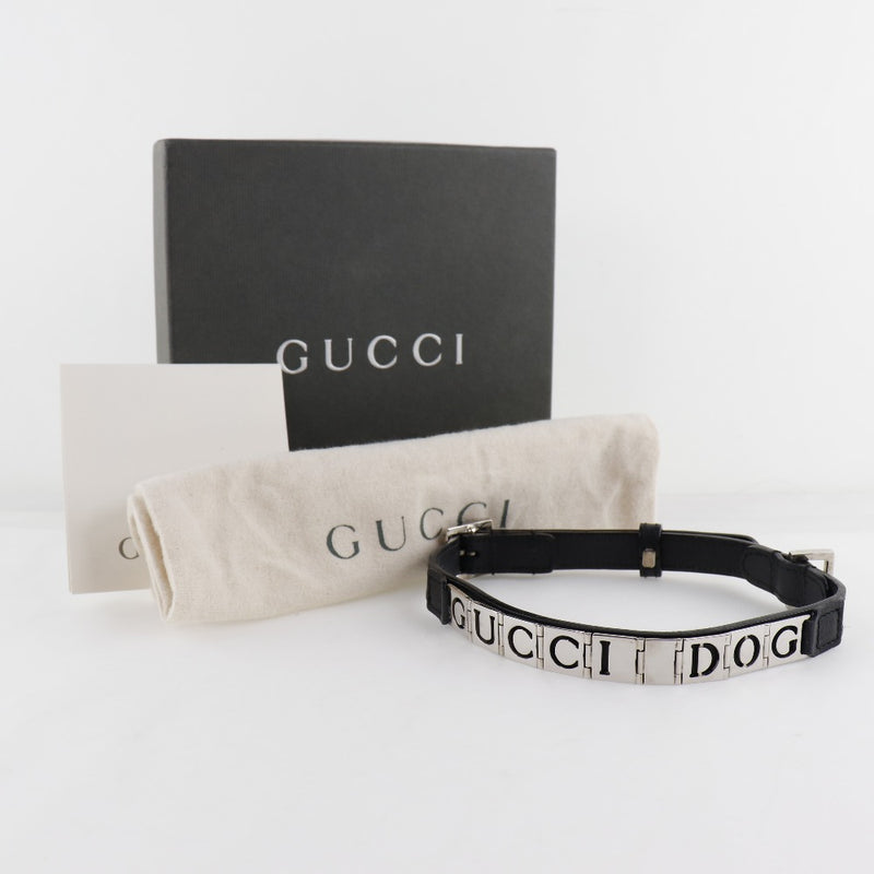 [GUCCI] Gucci Collar DOG Other Accessories Leather Black Unisex Other Accessories A Rank