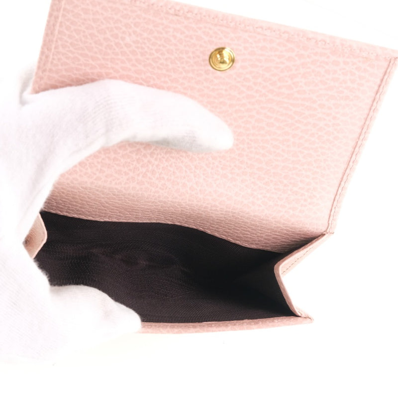 [GUCCI] Gucci GG Petit Marmont 456122 Bi -fold wallet Leather Pink beige Ladies Bi -fold wallet A+Rank