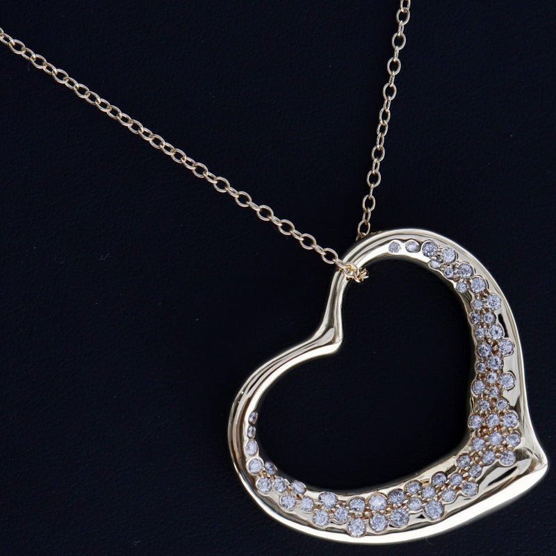 TIFFANY & CO.] Tiffany Open Heart Large El Sapelletti Necklace K18