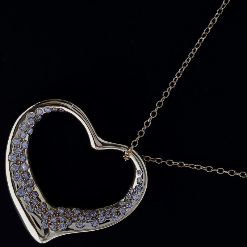 TIFFANY & CO.] Tiffany Open Heart Large El Sapelletti Necklace K18