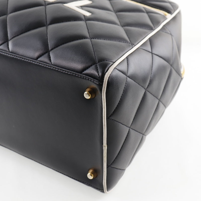 [CHANEL] Chanel Logo Matrasse A05943 Boston Bag Calf Black Ladies Boston Bag