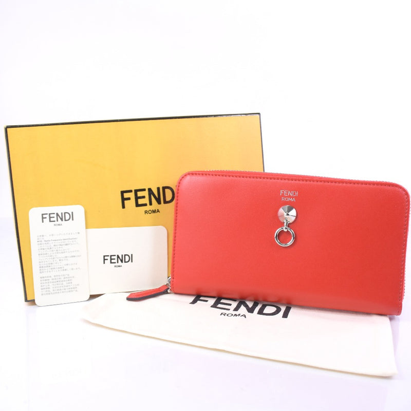 [FENDI] Fendi 
 long wallet 
 Dotcom Round Fastener Calf Red Fastener Ladies SA Rank