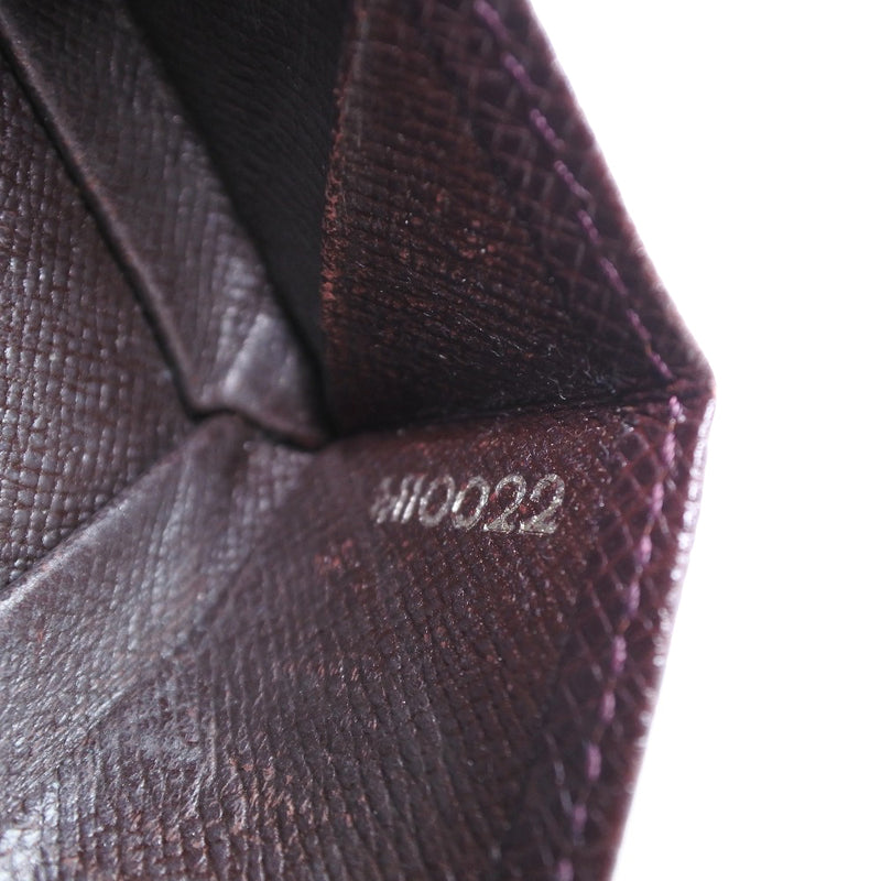 [Louis Vuitton] Louis Vuitton Porto Monone Bowat Coin Case Purse M30386 Taiga Acaju Red Tea Mi0022 조각 버튼 Porto Monnet Bowat Unisex
