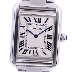 [Cartier] Cartier Tank Solo SM W5200013 Watch Stainless Steel Quartz Analog Display Ladies Silver Dial Watch