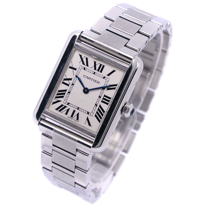 [Cartier] Cartier Tank Solo SM W5200013 Watch Stainless Steel Quartz Analog Display Ladies Silver Dial Watch