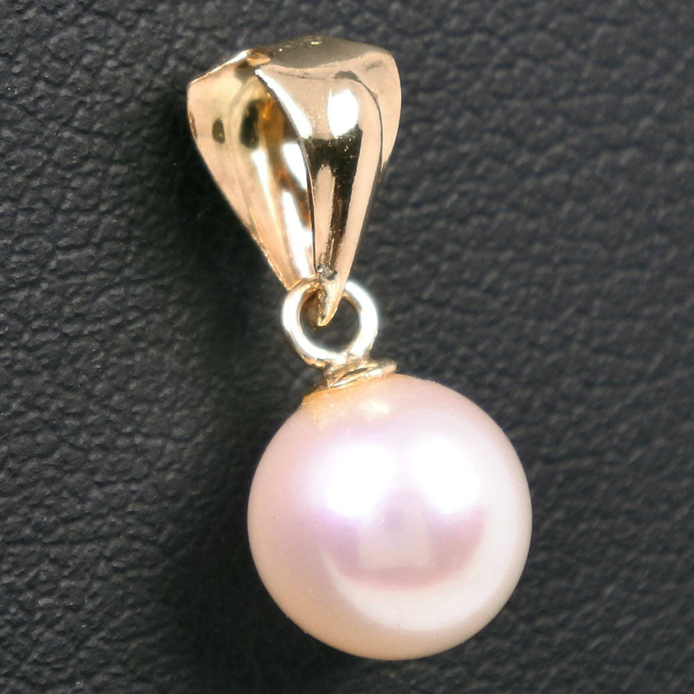 真珠 ペンダントトップ 7mm K18イエローゴールド×パール レディース