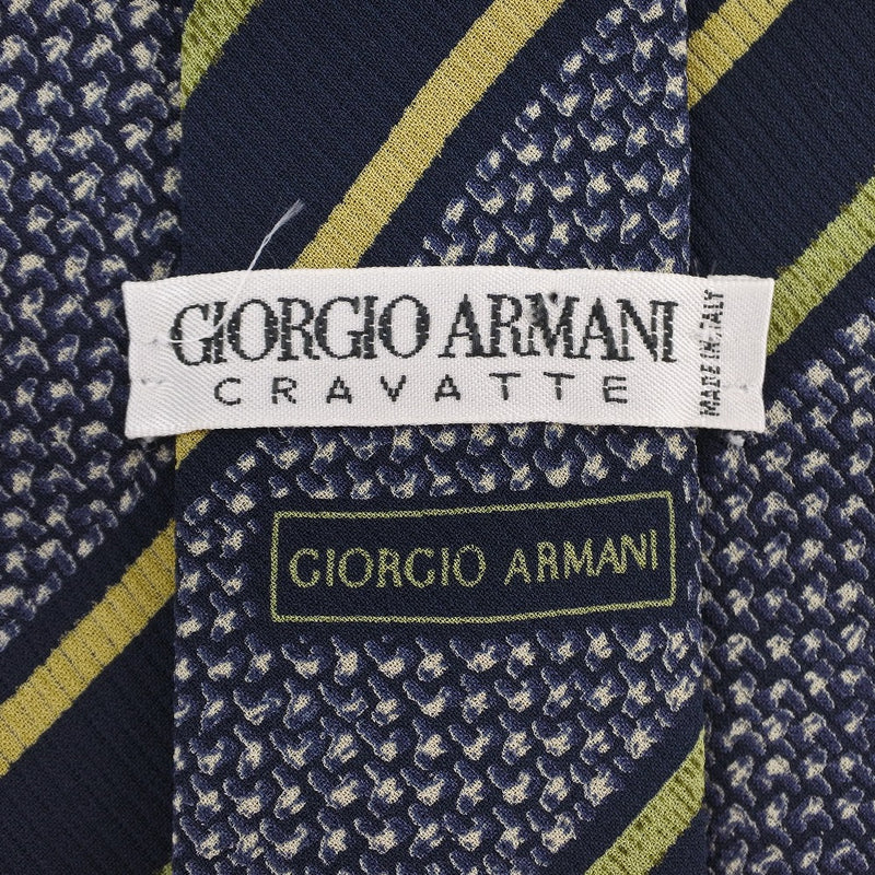 【ARMANI】ジョルジオアルマーニ
 ストライプ ネクタイ
 シルク ネイビー メンズ ネクタイ
Sランク