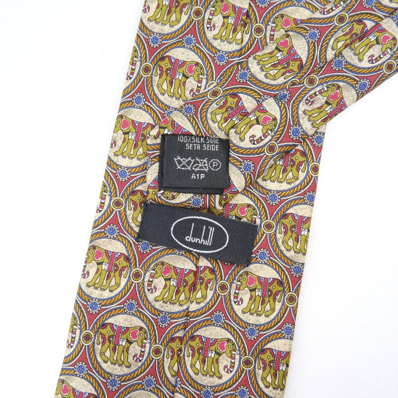 [Dunhill] Dunhill Elephant Tie Silk Red Men 's Tie S Rank
