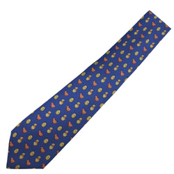 [Hermes] Hermes Bird/Egg Tie Silk Blue Tie S Rank
