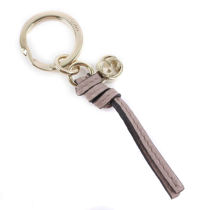 [GUCCI] Gucci Interlocking 324403 Keychain Leather Gray Unisex Keychain A+Rank