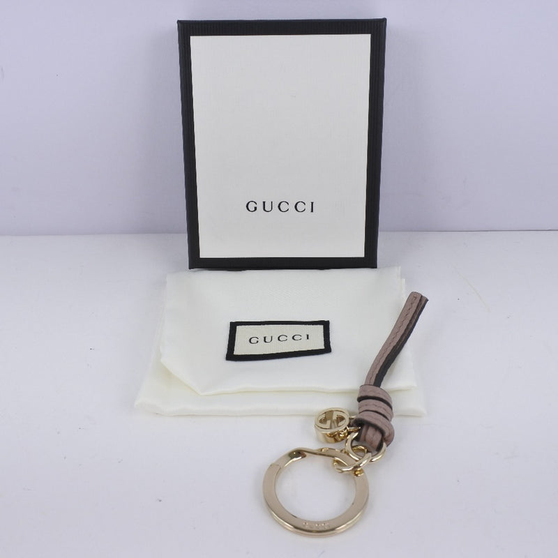[Gucci] Gucci entrelazado 324403 llavero de cuero gris unisex llavero A+rango
