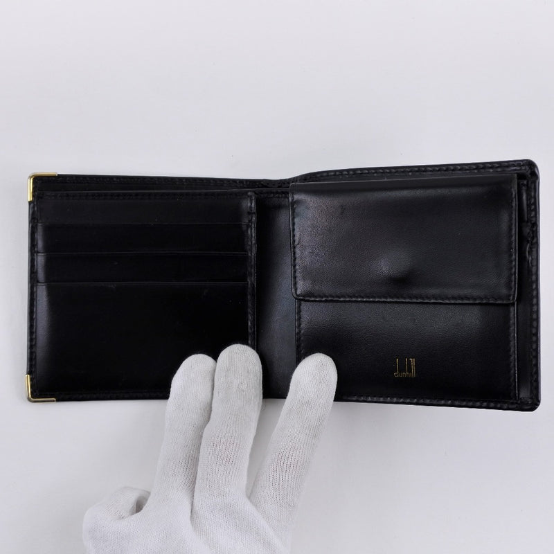 【Dunhill】ダンヒル
 二つ折り財布
 カーフ 黒 メンズ 二つ折り財布