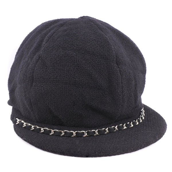 [CHANEL] Chanel 
 Casquette 
 Wool Black Ladies A+Rank