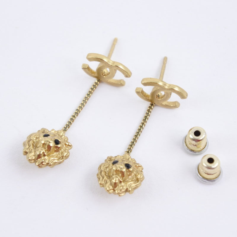 CHANEL] Chanel Lion motif Coco Mark Earrings Gold plating gold ladies  earrings – KYOTO NISHIKINO