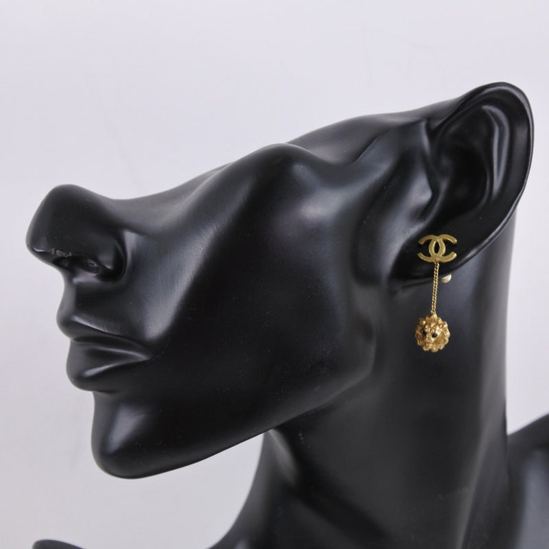 [香奈儿]香奈儿狮子图案可可马克耳环金金色女士耳环
