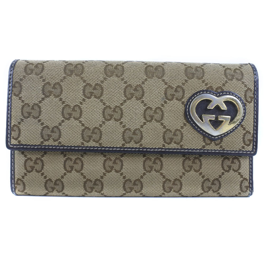 GUCCI】グッチ ラブリーハート 251861 長財布 GGキャンバス 茶 ユニ