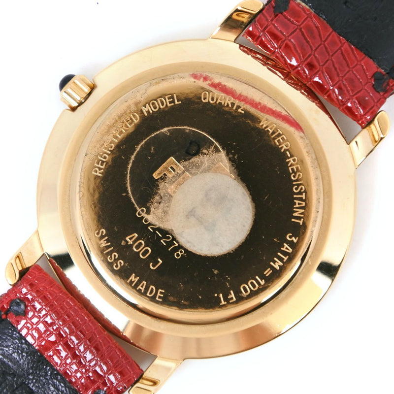 [Fendi] Fendi 400J acero inoxidable x cuero rojo cuarzo analógico reloj blanco dial white dial