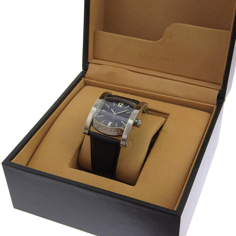 ブルガリ アショーマ クロノ AA44SCH 自動巻き 腕時計 ステンレススチール グレー 0008BVLGARI メンズ