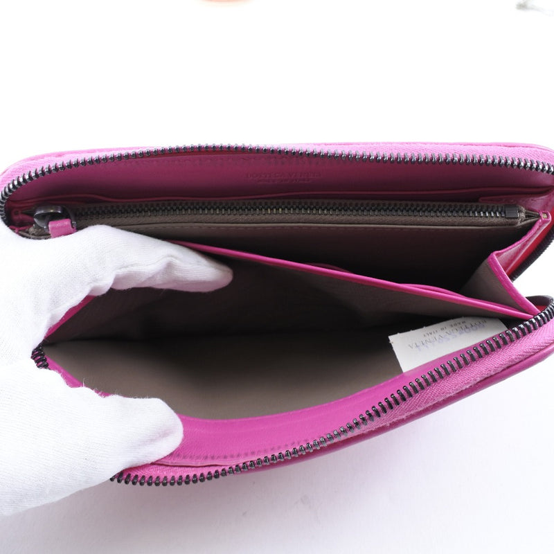[BOTTEGAVENETA] Bottega Veneta Round Fastener Intrechart Long Wallet Leather Pink Ladies Long Wallet