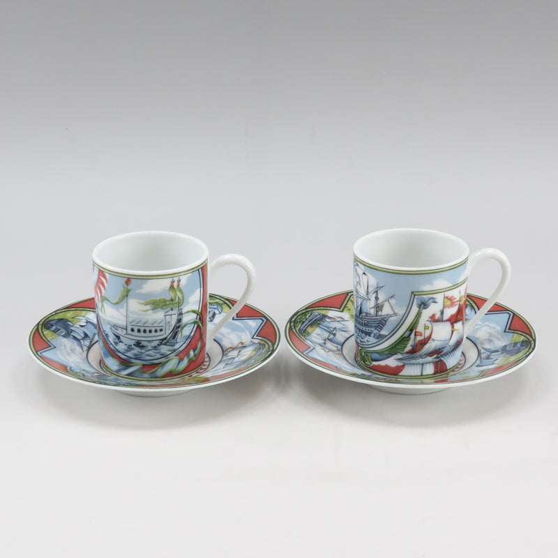 [Hermes] Hermes Patchwork (패치 워크) Demitas Cup & Saucer x 6 식탁기 Porcelain_ Tableware S Rank