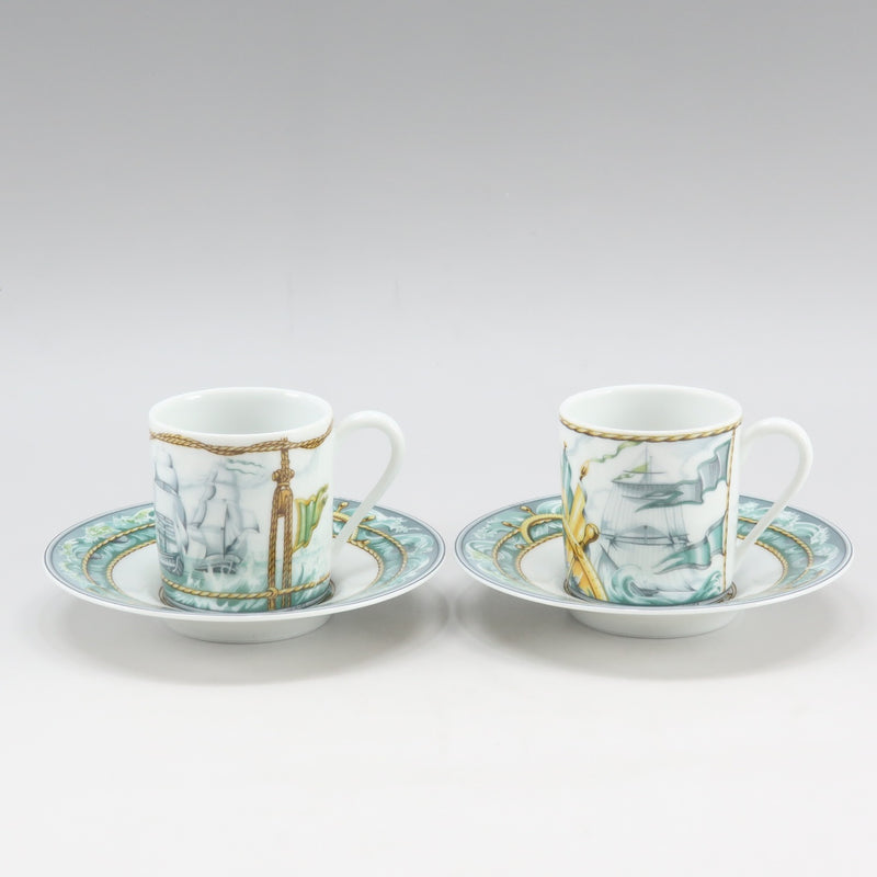 [HERMES] Hermes Patchwork (PatchWork) Demitas Cup & Saucer x 6 Tableware Porcelain_ Tableware S Rank